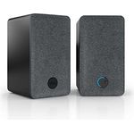 Nubert nuPro SP-200 | Schwarzes Lautsprecherpaar | 2 Stück HDMI eARC-Kompaktboxen | TV-Lautsprecher mit magnetischer Blende | Lowboardlösung mit eleganter Optik | Aktivlautsprecher mit 2 Wege Technik