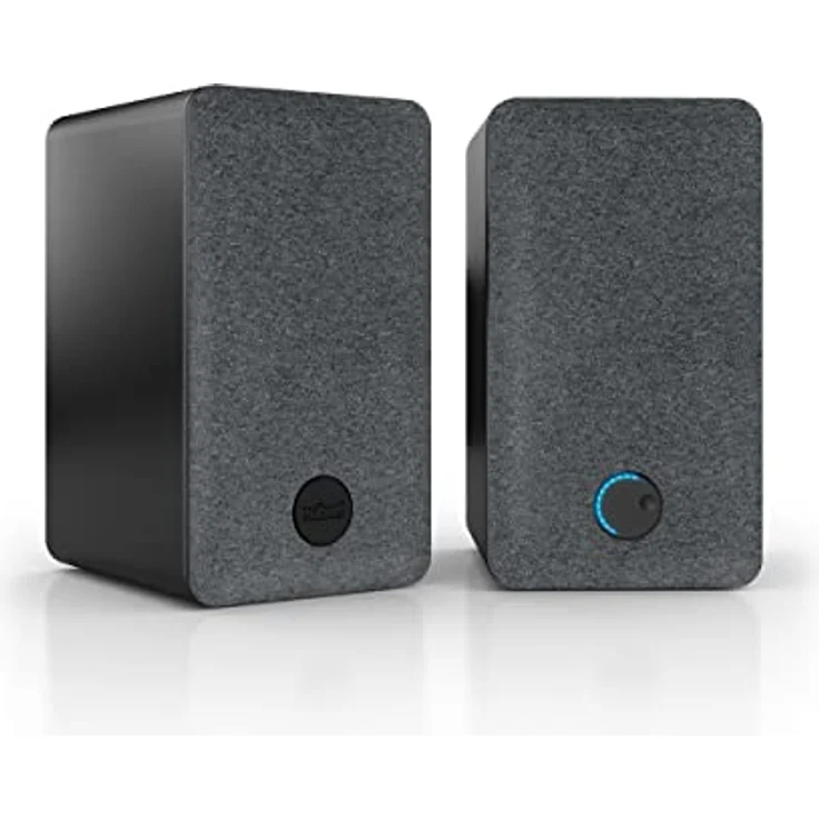 Nubert nuPro SP-200 | Schwarzes Lautsprecherpaar | 2 Stück HDMI eARC-Kompaktboxen | TV-Lautsprecher mit magnetischer Blende | Lowboardlösung mit eleganter Optik | Aktivlautsprecher mit 2 Wege Technik – Bild 1