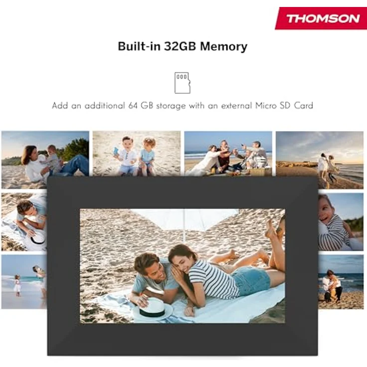 Thomson 7" Smart Photo Frame, digitaler Bilderrahmen, Schwarz, mit WLAN-Funktion und intuitivem Touchscreen – Bild 6