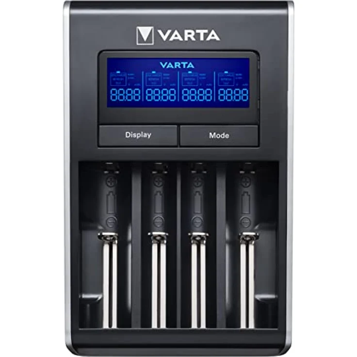 Varta LCD Dual Tech Ladegerät (geeignet für Ni-MH AA-AAA, Li-Ion 18650, 18490, 18350, 17670, 17500, RCR123A - 17335 - 16340, 14500, 10440, per USB ladbare Geräte, Einzelschachtladung) – Bild 2