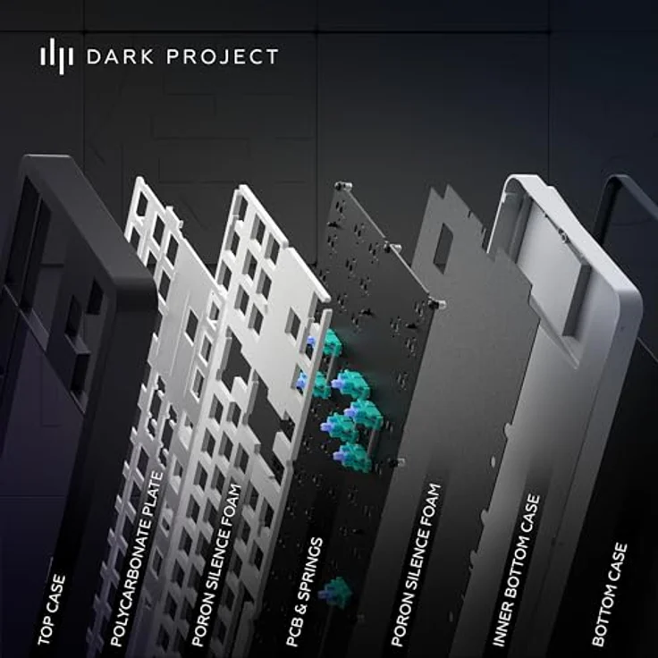 Dark Project ALU87B Bushido, Mechanische Gaming-Tastatur mit G3MS Moonstone Schaltern, Hot-Swap, Flex-Gasket-Mount, Aluminium, TKL 80%, RGB, ANSI ENG – Bild 5