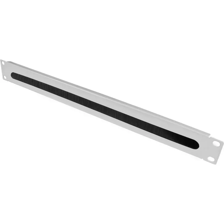 Kabelmeister Wandgehäuse, 19" Kabeldurchführungsleiste aus Stahlblech, Reinweiß, 1HE, 483 x 45 x 10 mm
