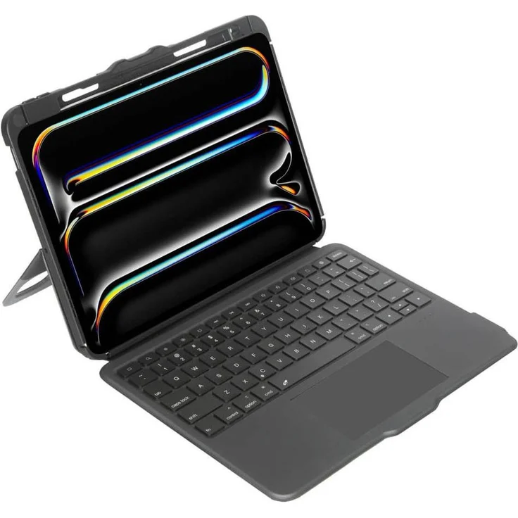 Targus VersaVu Bluetooth Tastaturgehäuse für iPad Pro 11-Zoll (M4), Schwarz, mit 360° Drehung, Multi-Touch-Trackpad, Hintergrundbeleuchtung und robustem Schutz