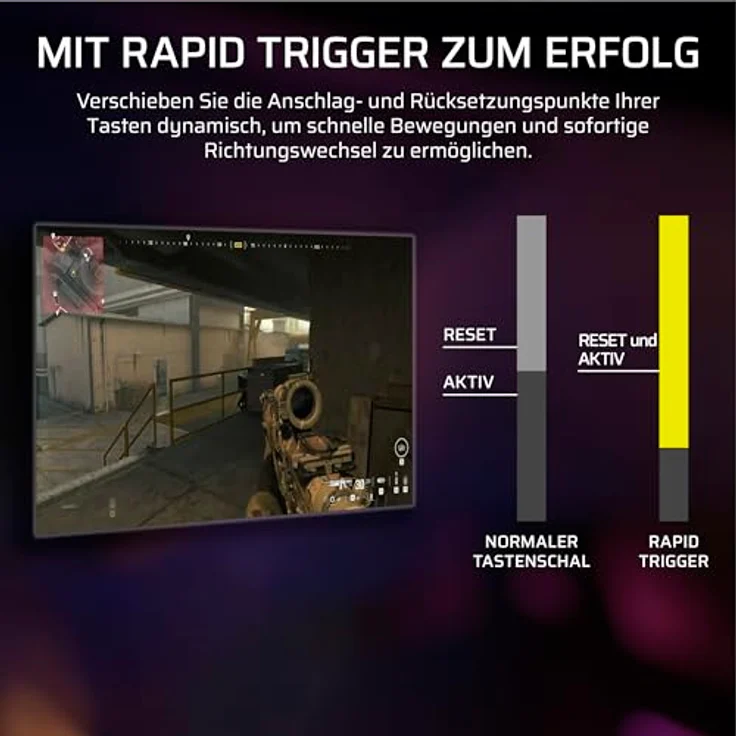 Corsair MAKR PRO 75, Mechanische Gaming-Tastatur mit MGX Hyperdrive-Schaltern, Dual-Auslösung, Rapid-Trigger, FlashTap SOCD, 8.000Hz, QWERTZ DE – Schwarz – Bild 5