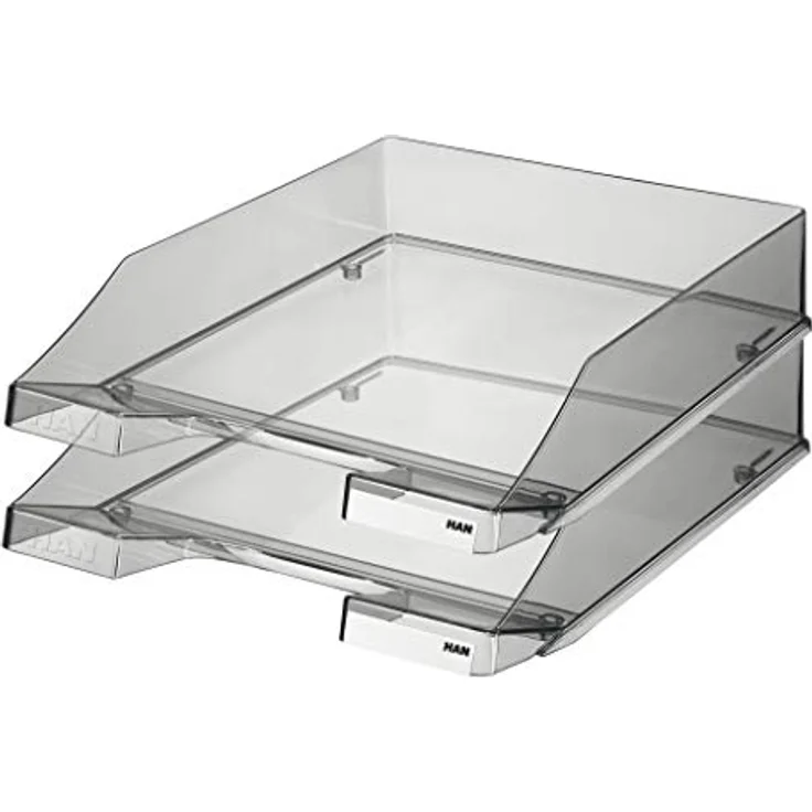 Han Briefablage 1026-x-24, Klassik transparent, A4, grau transparent, stapelbar, Kunststoff – Bild 2