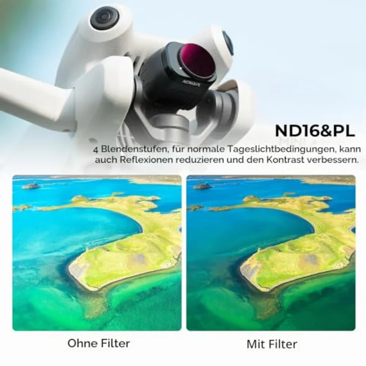K&F Concept Mini 4 Pro ND/PL Filterset, 3 Stück ND8&PL, ND16&PL, ND32&PL, kompatibel mit DJI Mini 4 Pro, ultraleicht, kratzfest, wasserdicht – Bild 3
