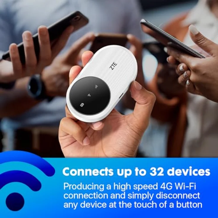 ZTE Modem U10 Mobiler 4G WiFi CAT4 Hotspot 287 Mbps für bis zu 32 Geräte - weiss – Bild 4