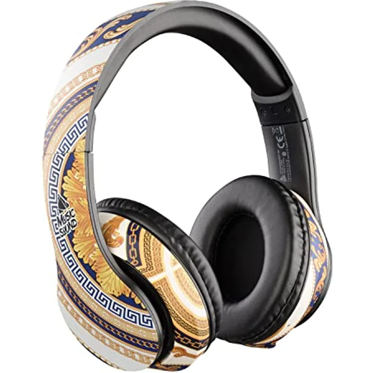Music Sound | Bluetooth Kopfhörer Around | On-Ear-Bluetooth-Stereo-Headset mit Ausziehbarem Kopfbügel – Steuertastatur am Headset – 20 Stunden Autonomie – 2 Stunden Aufladen – Fantasy Barock Gold