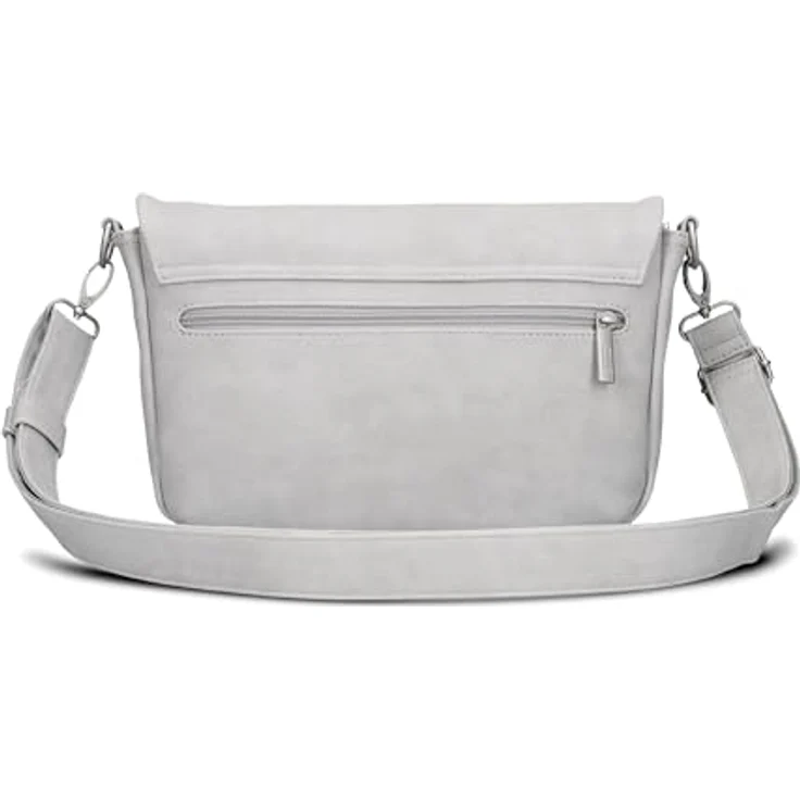 Zwei Mademoiselle.M Messenger, Laptopfach 33 cm, 100% Polyurethan, grau – Bild 6