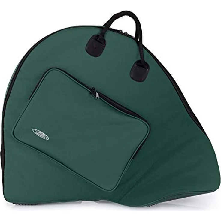 Classic Cantabile PHT-1 Tasche für Parforcehorn - Softbag für einwindige Hörner, wasserabweisendes Material, große Außentasche, abnehmbare Rucksackgurte, grün