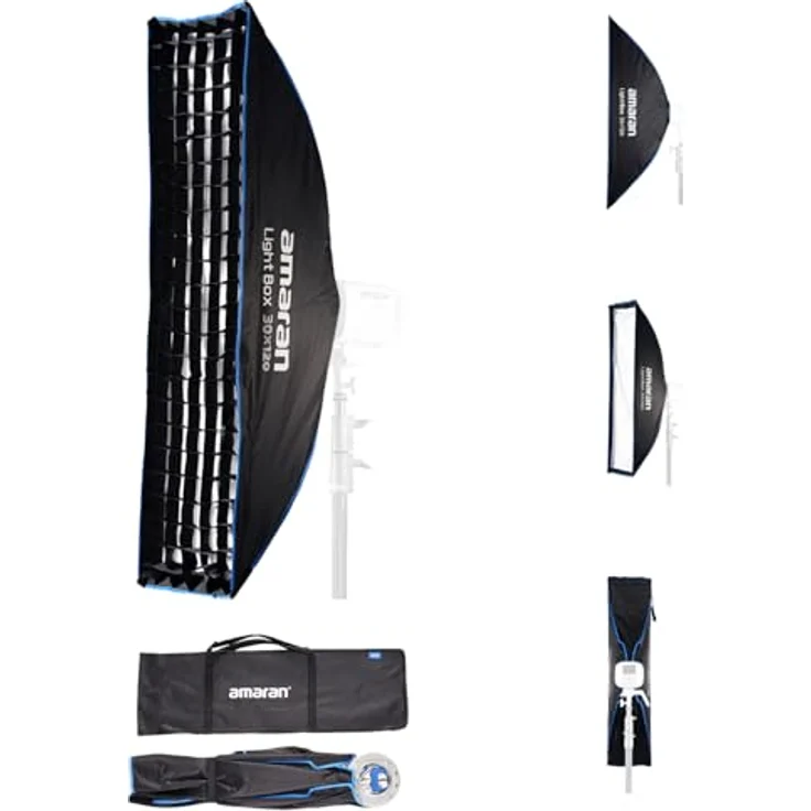 Amaran Light Box 30x120cm, rechteckige Bowens Mount Softbox für Porträt- und Ganzkörperaufnahmen, schnelles Setup, platzsparendes Flat-Pack-Design – Bild 1