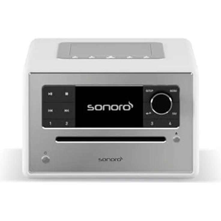 sonoro Elite Internetradio mit CD-Player & Bluetooth, DAB Plus, WLAN, Wecker, Podcasts, Spotify, Amazon Music, Deezer, Weiß