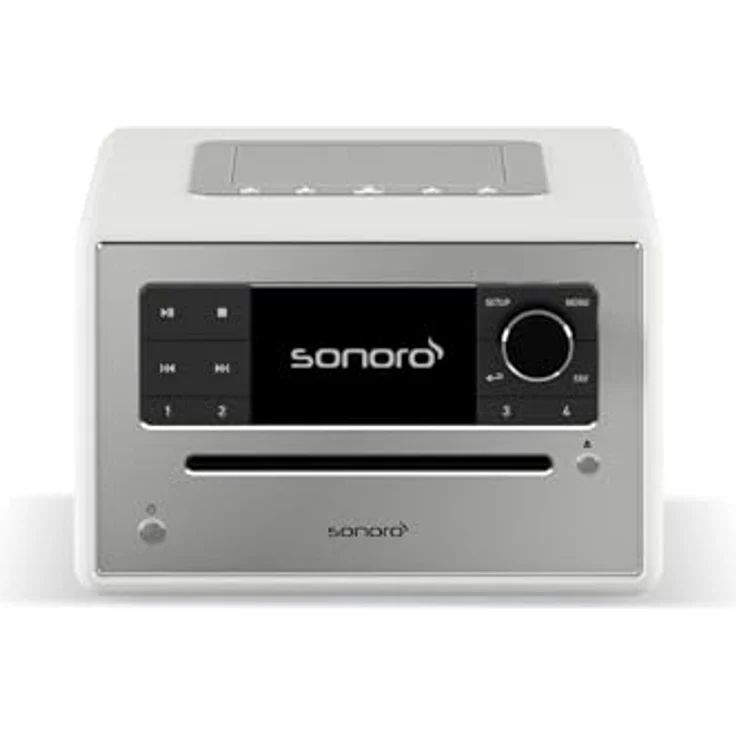 sonoro Elite Internetradio mit CD-Player & Bluetooth, DAB Plus, WLAN, Wecker, Podcasts, Spotify, Amazon Music, Deezer, Weiß – Bild 1