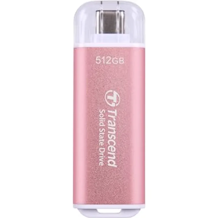Transcend Portable SSD ESD300P 512GB USB Typ-C 10 Gbit/s PS4/PS5-kompatibel, Rosa – TS512GESD300P