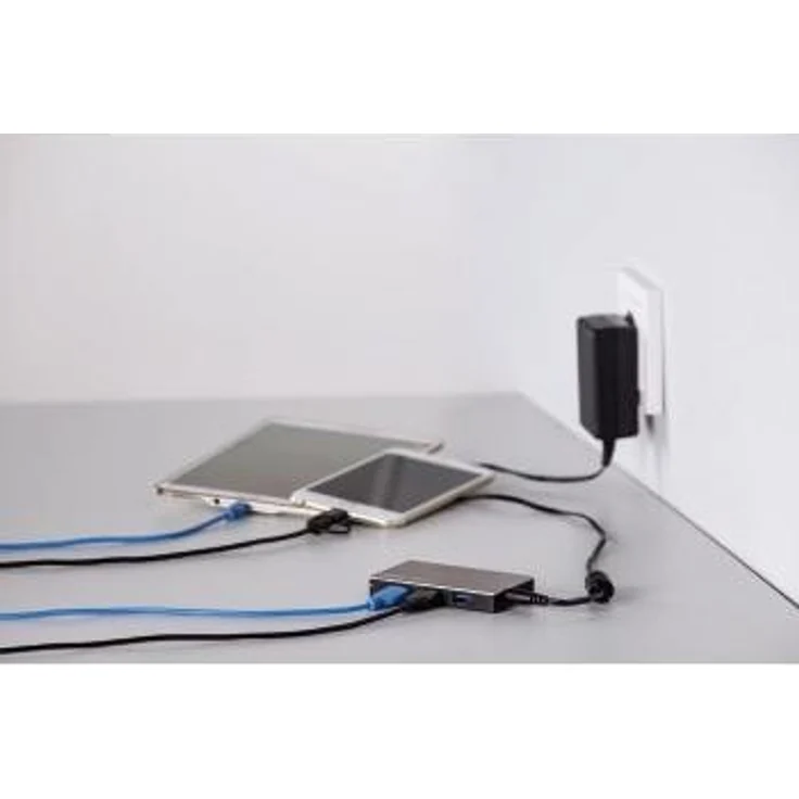 Hama USB-3.0 Hub 4-fach (USB-Verteiler mit intelligenter Ladefunktion, Adapter mit automatischer Geräteerkennung mit Netzteil und USB-Kabel, Alugehäuse) silber – Bild 3