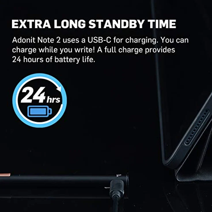 adonit Note2 Stylus Eingabestift für Apple iPad Pro 11'' & 12.9'' / iPad Air (2020 & 2019) / iPad 10.2 / iPad 9.7 / iPad Mini 5 [Handflächenerkennung, Staub- und wasserdicht nach IP65] - schwarz, AND2 – Bild 3