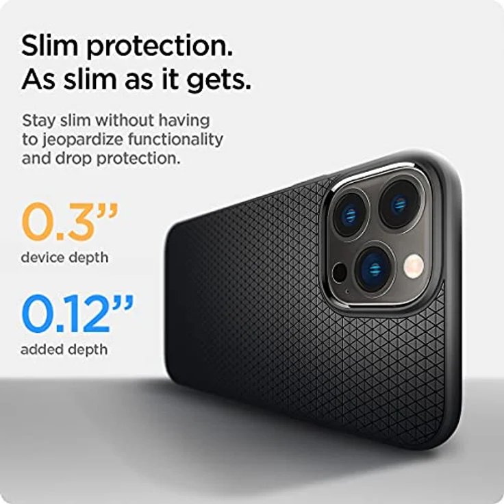 Spigen Liquid Air Hülle Kompatibel mit iPhone 13 Pro - Matte Black, Gemustertes TPU mit Air Cushion Technologie – Bild 4