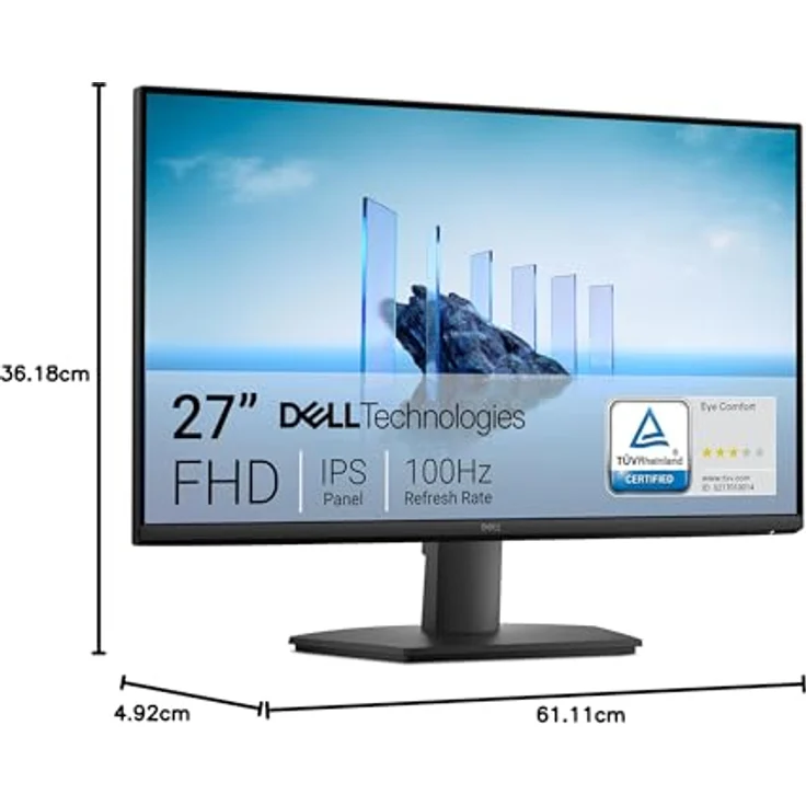 Dell 27 Monitor SE2725HM Monitor 27 Zoll Full HD (1920x1080), 100Hz, IPS, 5ms, Neigbar, Comfortview Plus, Schwarz – Bild 13