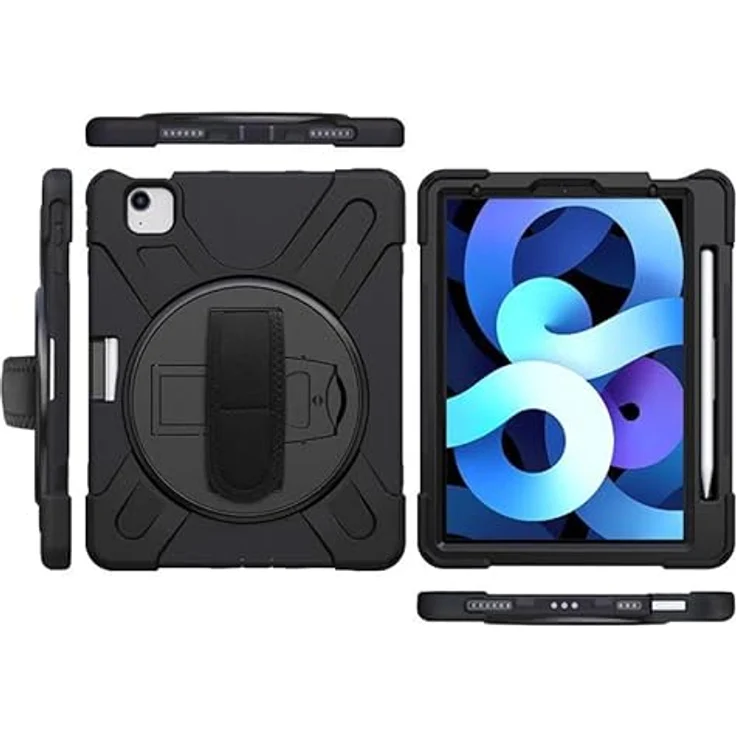 eSTUFF iPad Air 11 Chicago Full Body Defender, Tablet-Tasche für 2026/2025/2024, schwarz – Bild 1