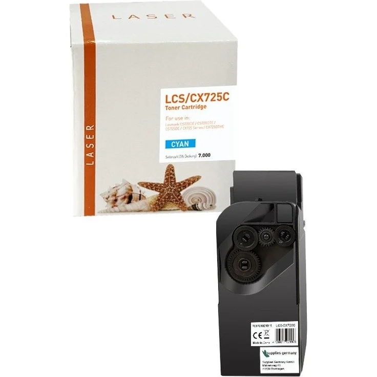 Supplies Germany Tonerkartusche 74C2SC0, Toner-Kit cyan, 7000 Seiten Druckleistung, kompatibel mit Lexmark CS 720/725 Serie