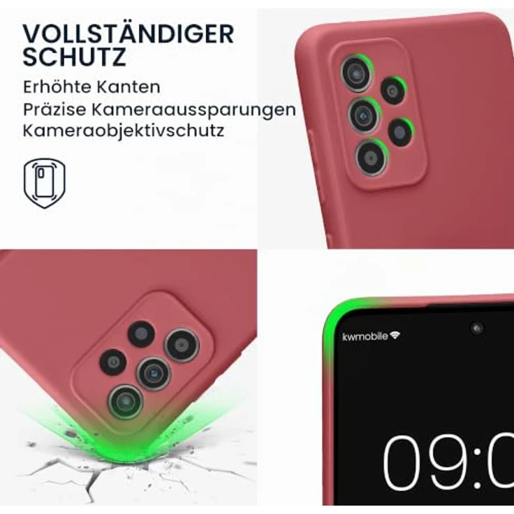 kwmobile Handyhülle für Samsung Galaxy A52 / A52 5G / A52s 5G - flexibles Silikon Case in Dark Rose, reißfest & rutschfest mit präzisen Kameralöchern – Bild 3