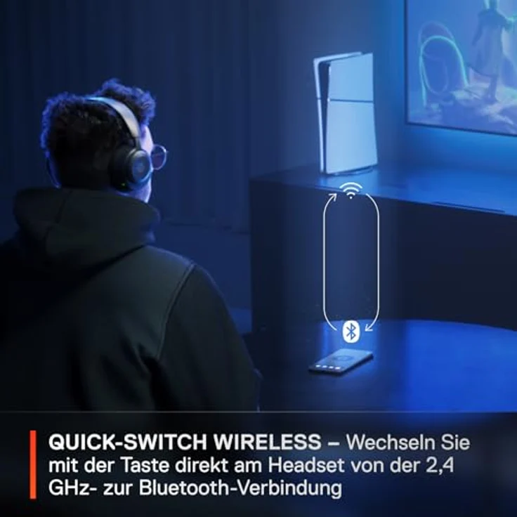SteelSeries Arctis Nova 5P Wireless PS5 Gaming Headset – Magnetische Neodym-Treiber – 100+ Audio Presets – 60 Std. Akkulaufzeit – 2,4 GHz oder BT – ClearCast Gen2.X Mik – Für PS4/5, PC, Switch, Handy – Bild 4