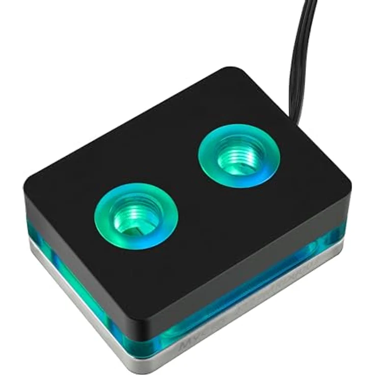 Thermal Grizzly AM5 Mycro Direct-Die RGB Wasserkühler für AMDs Ryzen-7000-Prozessoren - CNC bearbeitete POM Abdeckung - G1/4-Zoll-Anschlüsse, schwarz – Bild 3