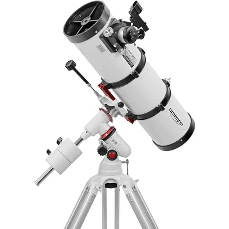 Omegon Teleskop Advanced 150/750 EQ-320, Spiegelteleskop für Einsteiger, 2" Profi-Okularauszug, lichtstark für Sonnensystem & Deep-Sky, EQ-320 Montierung mit Alustativ, inkl. Zubehör – Bild 4