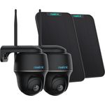 Reolink Überwachungskamera PTCam ProHD 5MP mit Solarpanel, 2,4/5GHz WLAN (Außenbereich, 2-tlg., 2K+,PIR-Erkennung,IR-Nachtsicht,Solarbetrieben,Zwei-Wege-Audio)