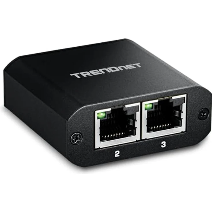 TRENDnet TEG-102S 2-Port-Gigabit-Splitter mit USB-Typ-C-Stromversorgung, NDAA- und TAA-konform, kompakte Bauweise, Plug & Play Design – Bild 1