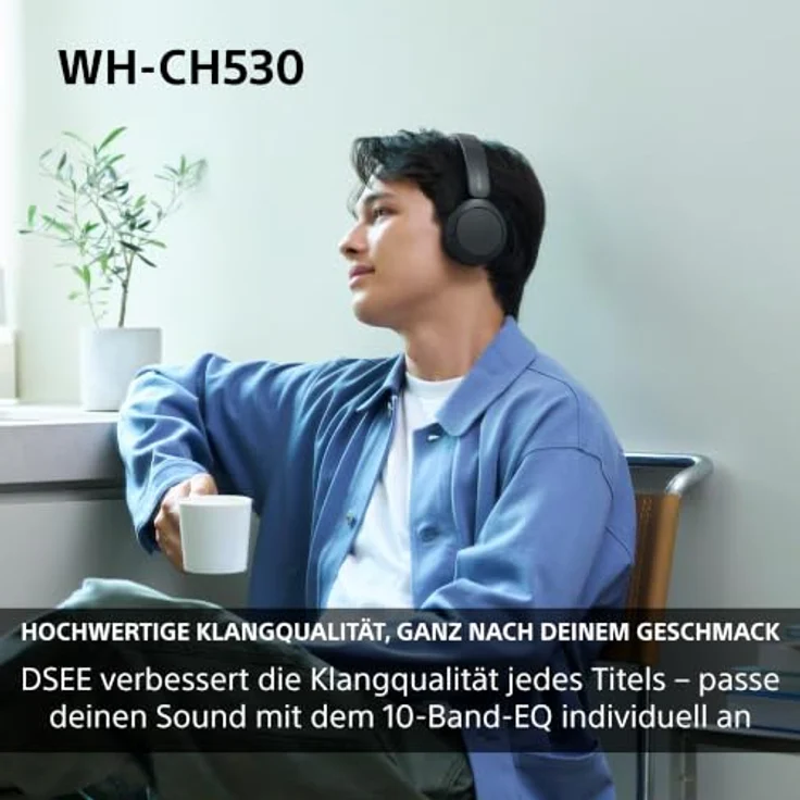 Sony WH-CH530, Over-Ear Kopfhörer mit hochwertigem Klang, blau – Bild 3
