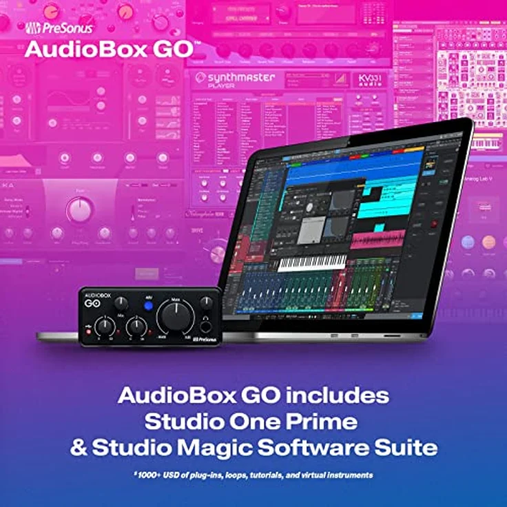 PreSonus AudioBox GO | USB-C-Audio-Interface für die Musikproduktion inklusive Aufnahmesoftware (DAW) Studio One, Musik-Tutorials, Sample-Sounds und virtuellen Instrumenten – Bild 5
