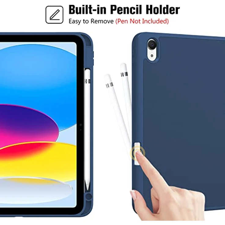 ProCase Hülle für iPad A16 11. & 10. Generation (2025/2022) – Ultradünne Schutzhülle mit Stifthalter und Smart Cover, Navy – Bild 3