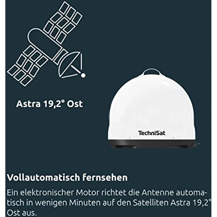 TechniSat SKYRIDER Dome ISI - Mobile Sat-Anlage für Camping/Wohnmobil (Automatische Satellitenschüssel, optimiert für Astra 19,2°, Single-LNB, Wetterschutzabdeckung, Anschluss mit nur einem Kabel) – Bild 5