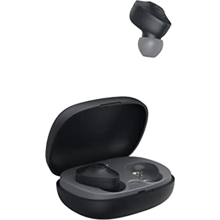 Hama Bluetooth Kopfhörer „Freedom Buddy“ (True Wireless, TWS, In Ear Kopfhörer, Wireless Kopfhörer, kabellos, Bass Boost, Kopfhörer kabellos, Earbuds, Sprachsteuerung, mit Ladebox) schwarz, Klein - Preisvergleich – Bild 2