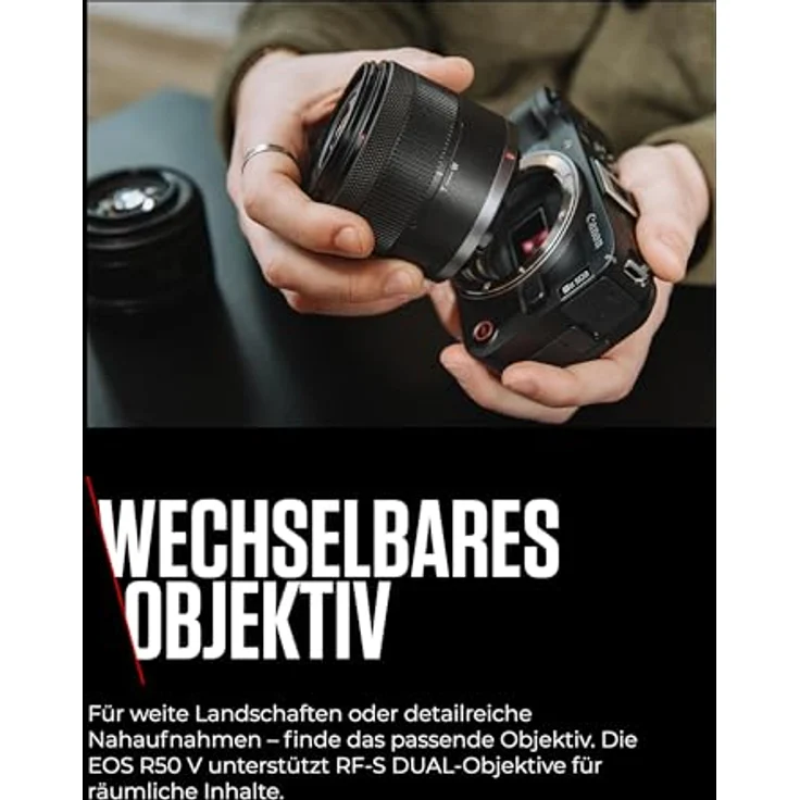 Canon EOS R50 V – Vlog-Kamera (Gehäuse) | 4K-Qualität, APS-C-Sensor, Canon RF-Objektive | Bluetooth-fähig – Bild 4