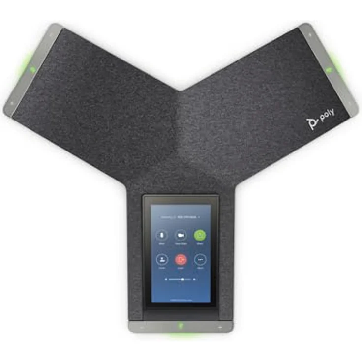 Poly Trio C60 Konferenztelefon, VoIP-Freisprechanlage mit LCD-Touch-Display, schwarz-silber – Bild 4