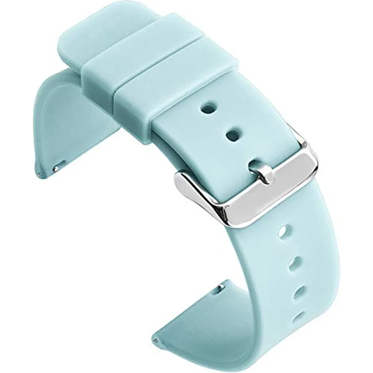 Shieranlee Silicone 16MM Uhrenarmband aus Silikon mit Edelstahl Schnalle, passend für Fossil Q Accomplice, Carlie, Harper, Neely; Moto 360 2nd Gen Women's 42mm, Huawei B5, wasserfest und hautfreundlich