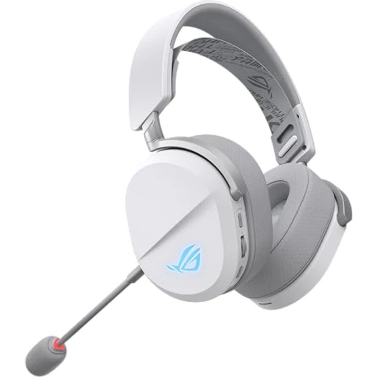 ASUS ROG Pelta White, kabelloses RGB Gaming Headset mit 50-mm-ROG-Titanmembran-Treibern, 10-mm-Superbreitband-Boom-Mikrofon und Aura Sync RGB | Weiß – Bild 4