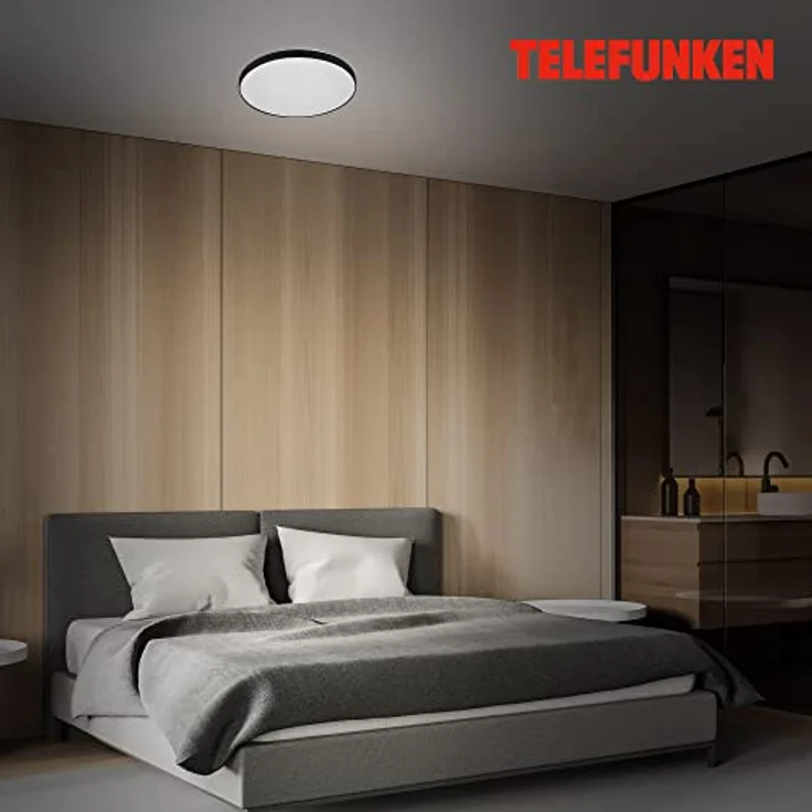 Telefunken LED Deckenleuchte mit Bewegungssensor & Tageslichtsensor, 16W, 1.500 Lumen, Ø 29cm, Weiß/Schwarz - Preisvergleich – Bild 4