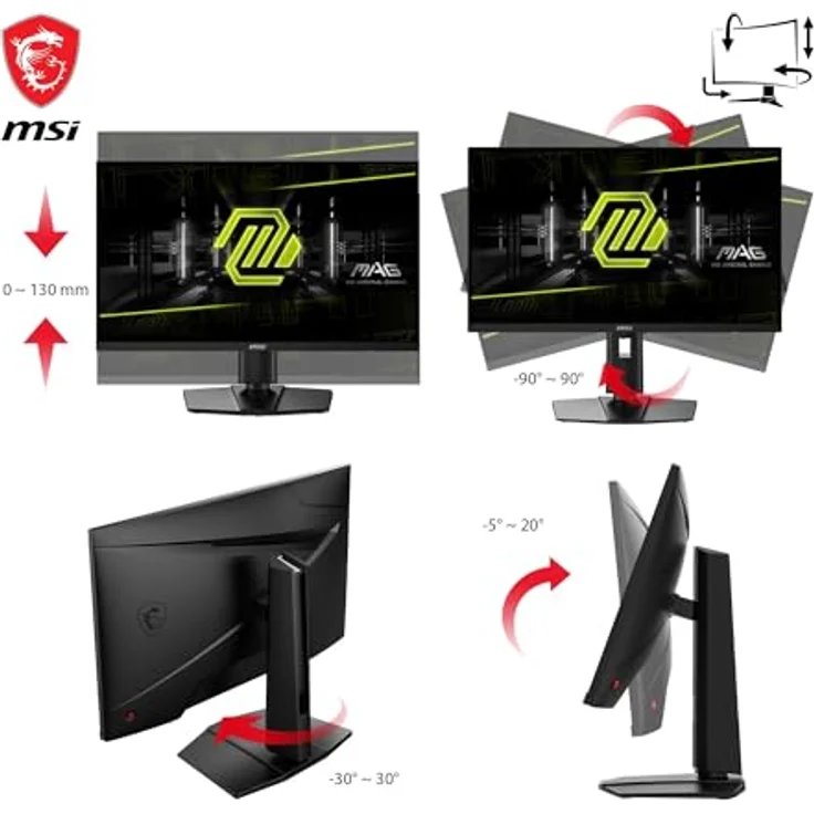 MSI MAG 274UPF E2 27 Zoll UHD Gaming Monitor - Rapid IPS Panel, 160 Hz / 0.5ms, 133% sRGB Farbraum, VESA DisplayHDR 400 - DisplayPort 1.4a, HDMI, USB Typ-C – Bild 5