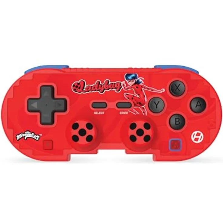 Hyperkin Miraculous Wireless Ladybug Controller, kabelloses Gamepad für iOS, Switch OLED, PC, Mac, Android, ergonomisch, Blau, Rot, Schwarz