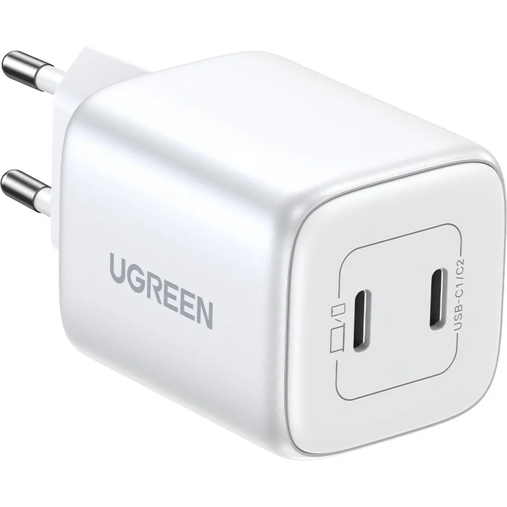 UGREEN Nexode 45W Dual USB-C PD Charger (25W+20W), weiß – Bild 1
