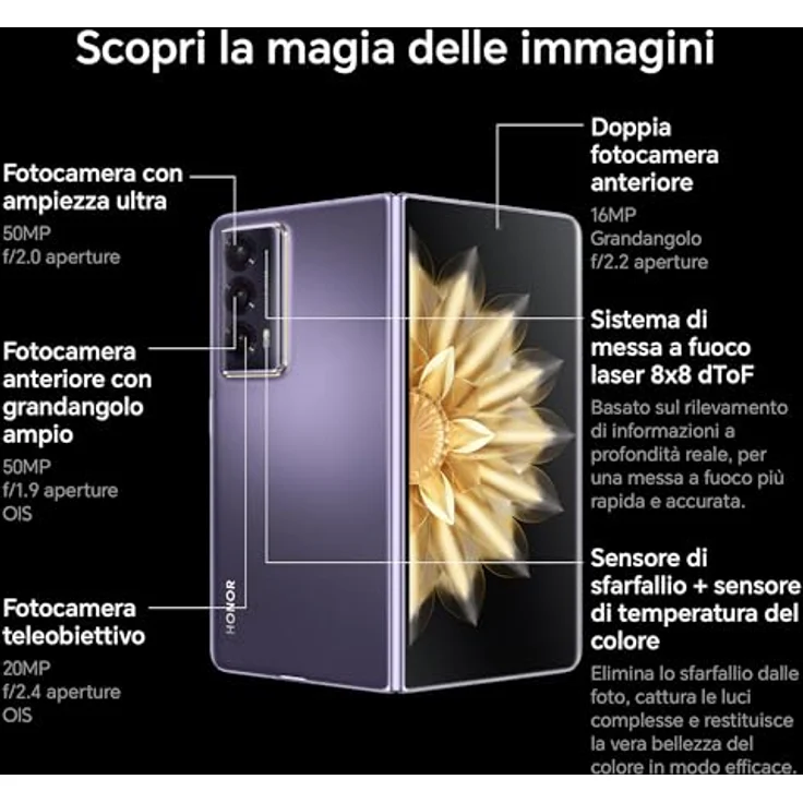 HONOR Magic V2 5G 512 GB, Dual SIM, violet – Bild 3