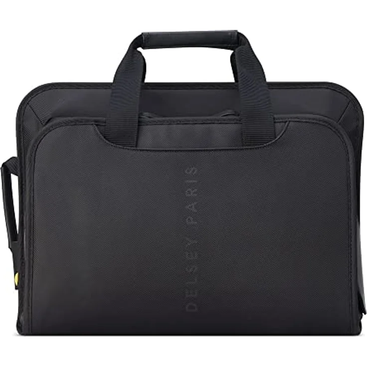 Delsey 2-CPT Notebooktasche 15.6" Schwarz, Messengerhülle aus Leder und Polyester, 14 Zoll Display geeignet, Universal – Bild 5