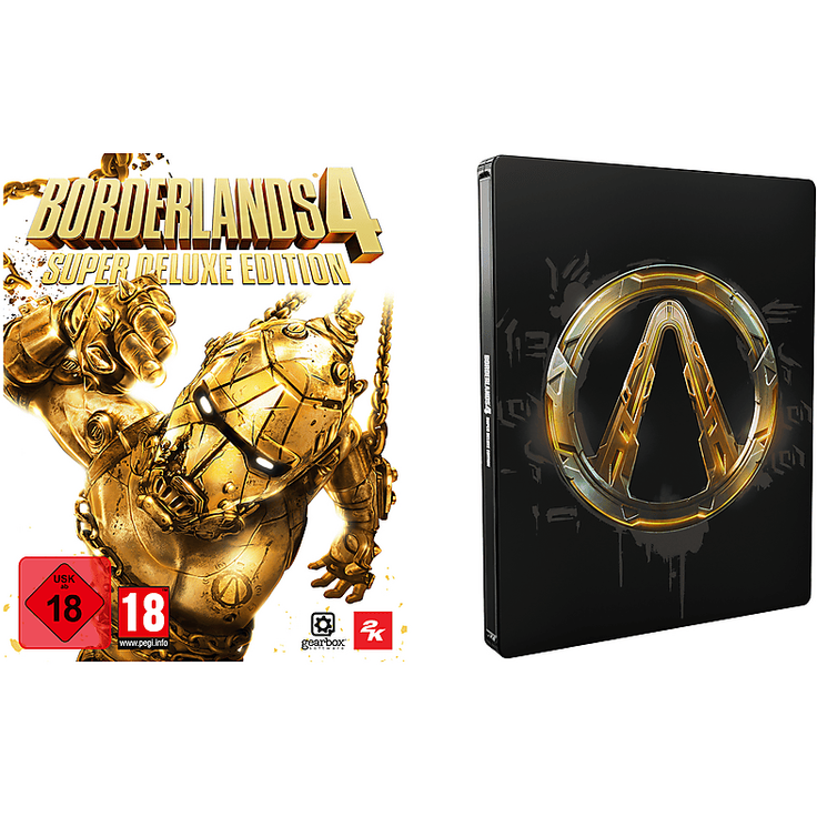 TAKE-TWO INTERACTIVE GMBH Borderlands 4 Super Deluxe Edition, PS5-Spiel mit neuen Kammer-Jägern, umfangreicher DLC-Inhalte und Koop-Modus
