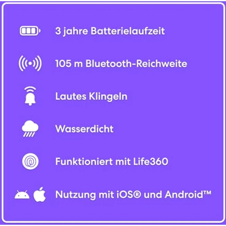 Tile by Life360 Starter Pack (2024) Bluetooth-Tracker 2er-Pack (Schwarz Mate/Slim) - iOS- & Android-kompatibel, Wasserfest, 105m Reichweite – Bild 5