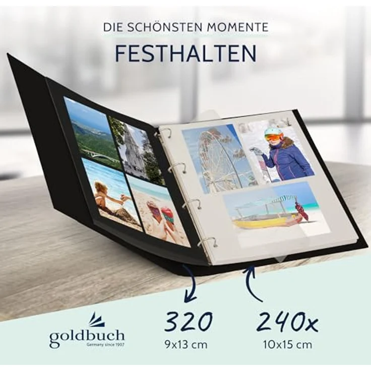 goldbuch Foto-Ringbuch, Bella Vista, 26 x 32 cm, Leinen, Schwarz, 37935 – Bild 8