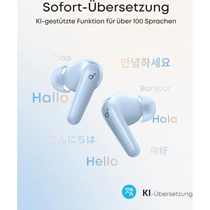 soundcore by Anker P31i kabellose Bluetooth-Kopfhörer, Hi-Res Sound, Adaptive ANC, 6 Mikrofone, Blau – Bild 5