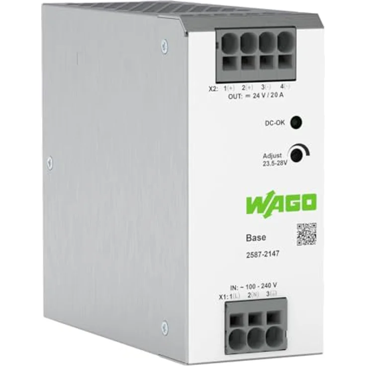 WAGO 2587-2147 Schaltnetzteil 24 VDC, 20 A, optische Zustandsanzeige, parallelschaltbar, galvanisch getrennte Ausgangsspannung – Bild 1